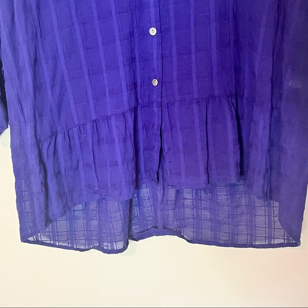 J. Jill Button Down Baby Doll Window Pane Shirt XL - Picture 2 of 7